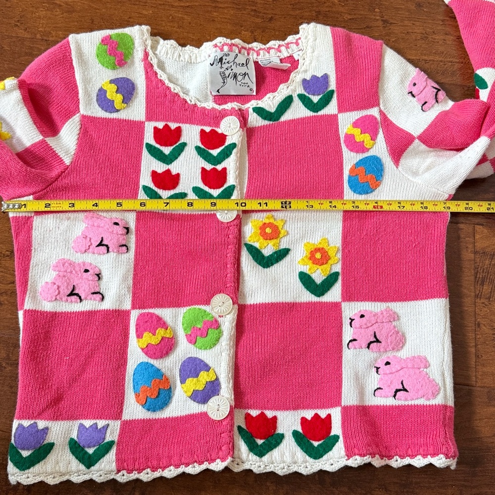 Michael Simon Floral Patchwork Easter Sweater - Picture 12 of 13